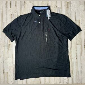 Tommy Hilfiger Spell Out Logo Polo Shirt 2XLT Black Men's NWT